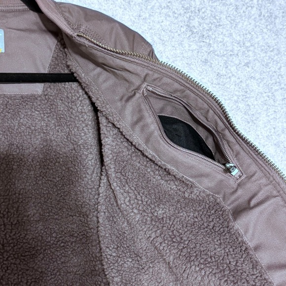 NWT Ariat Rebar Dura Canvas Sherpa Lined Bomber Jacket Womens Medium Muted Plum - Picture 5 of 10